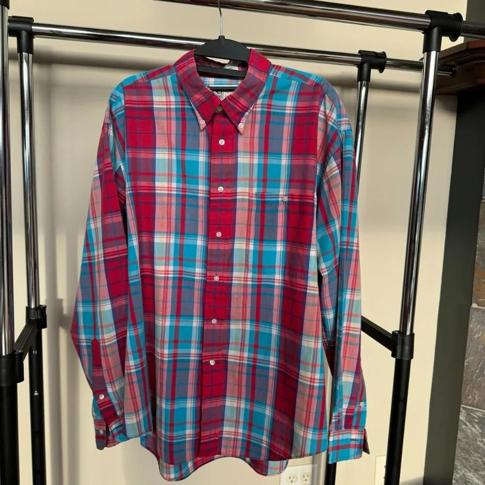 Alan Flusser Plaid Dress Shirt‎ Vintage - Old Label!